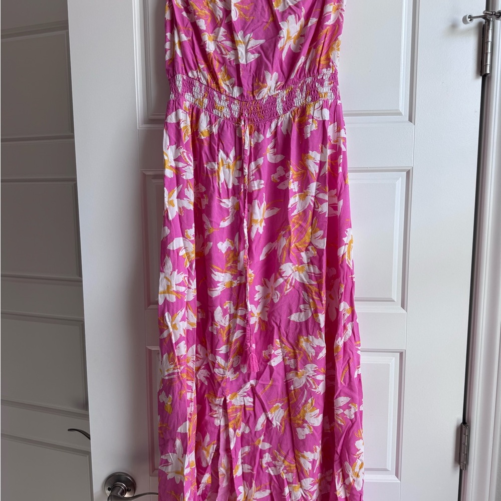 Pink Floral Maxi Dress